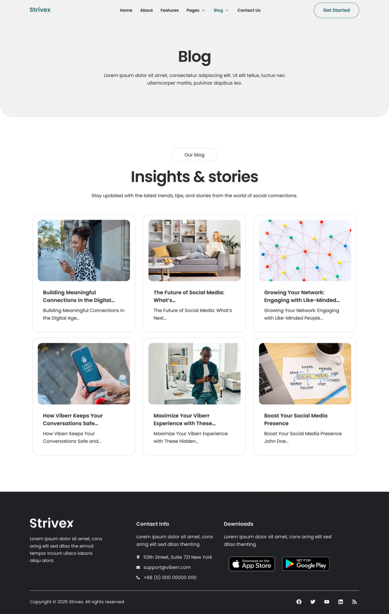 Blog — Strivex - Mobile App & Startup Showcase Elementor Template
