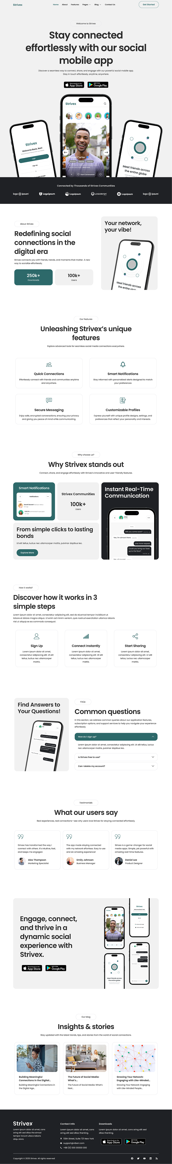 Home — Strivex - Mobile App & Startup Showcase Elementor Template