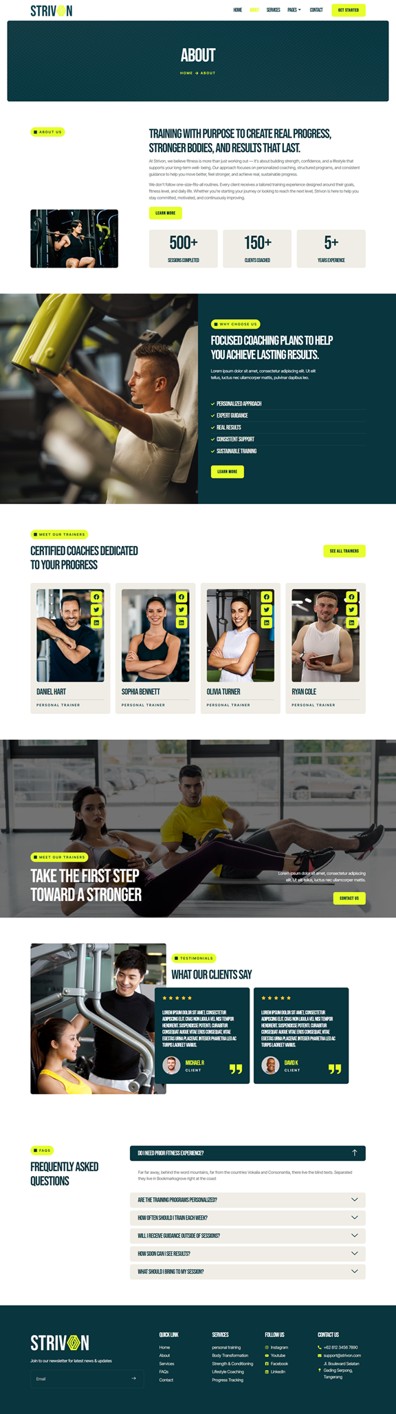 About — Strivon - Personal Trainer & Fitness Elementor Template
