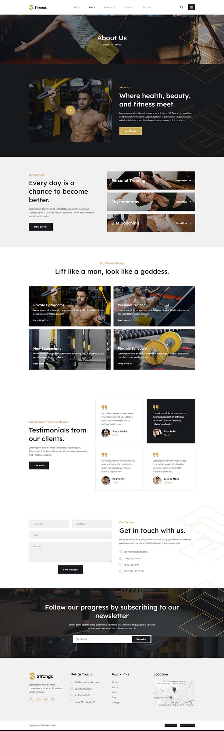 About — Strongr - Fitness & Gym Elementor Template
