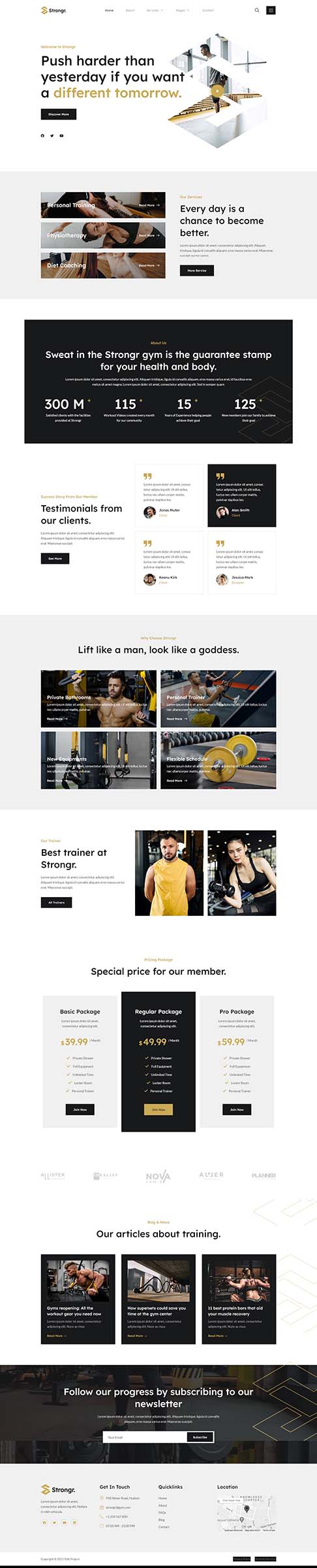Home — Strongr - Fitness & Gym Elementor Template