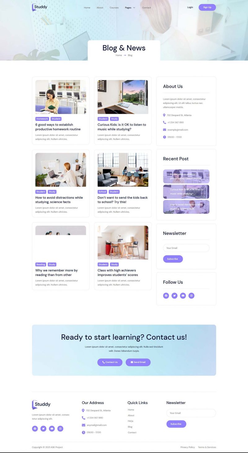 Blog — Studdy - E-Learning & Online Courses Elementor Template
