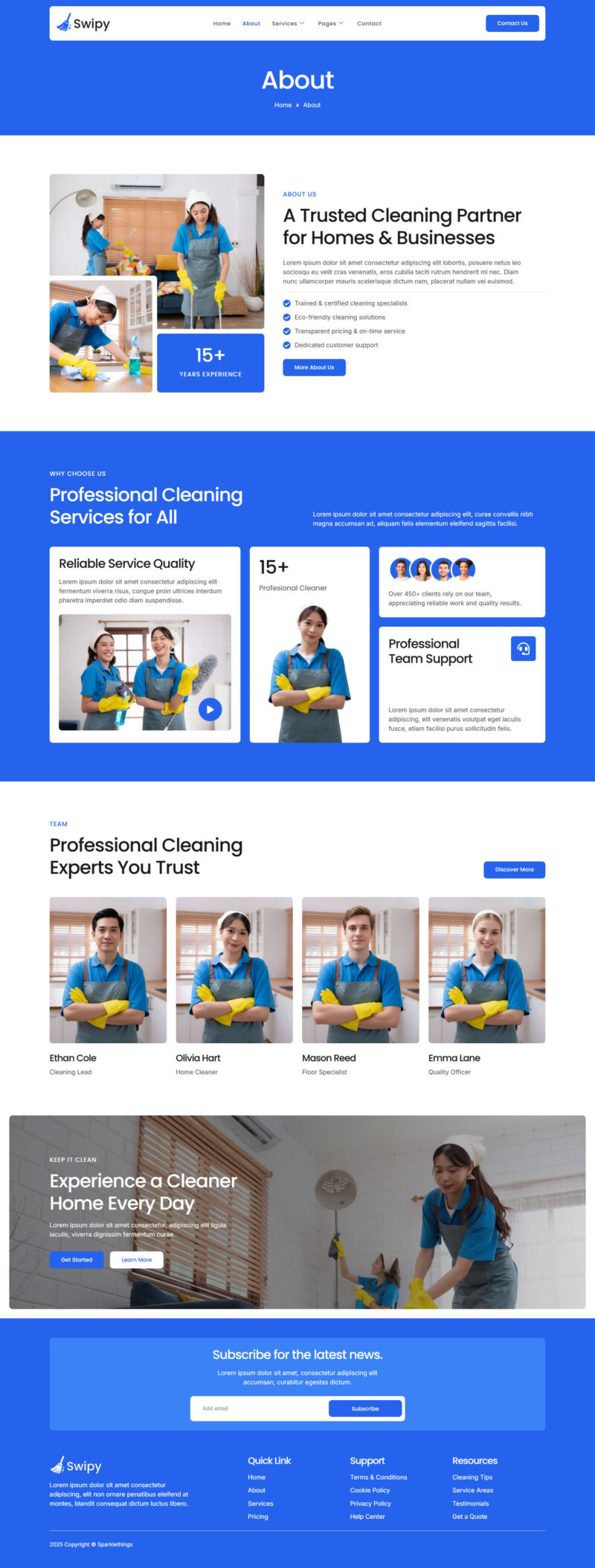 About — Swipy - Cleaning Services Elementor Template