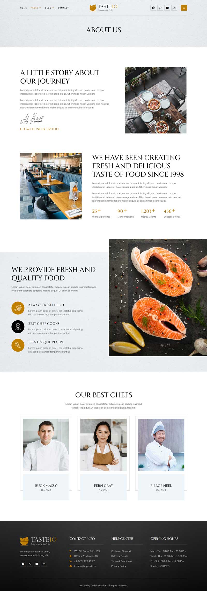 About — Tasteio - Restaurant & Cafe Elementor Template
