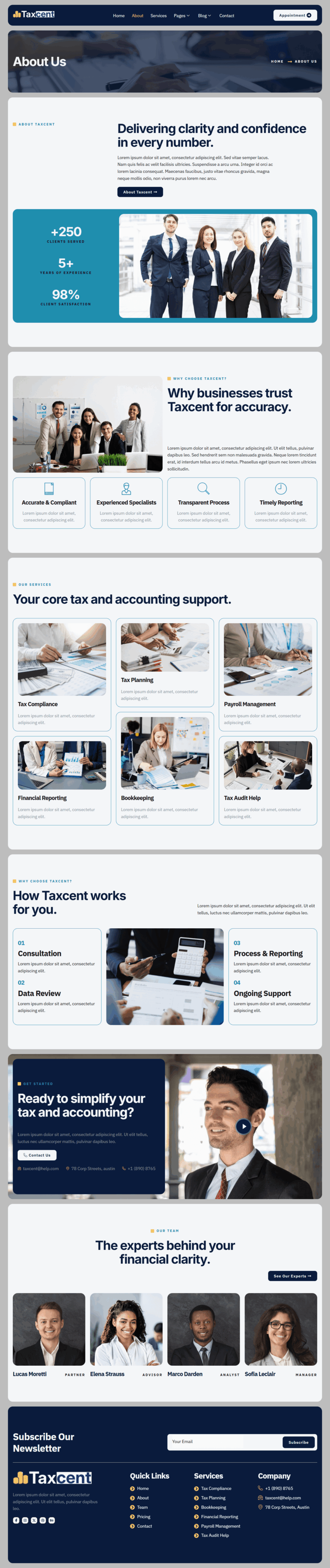 About — Taxcent - Accounting & Tax Services Elementor Template