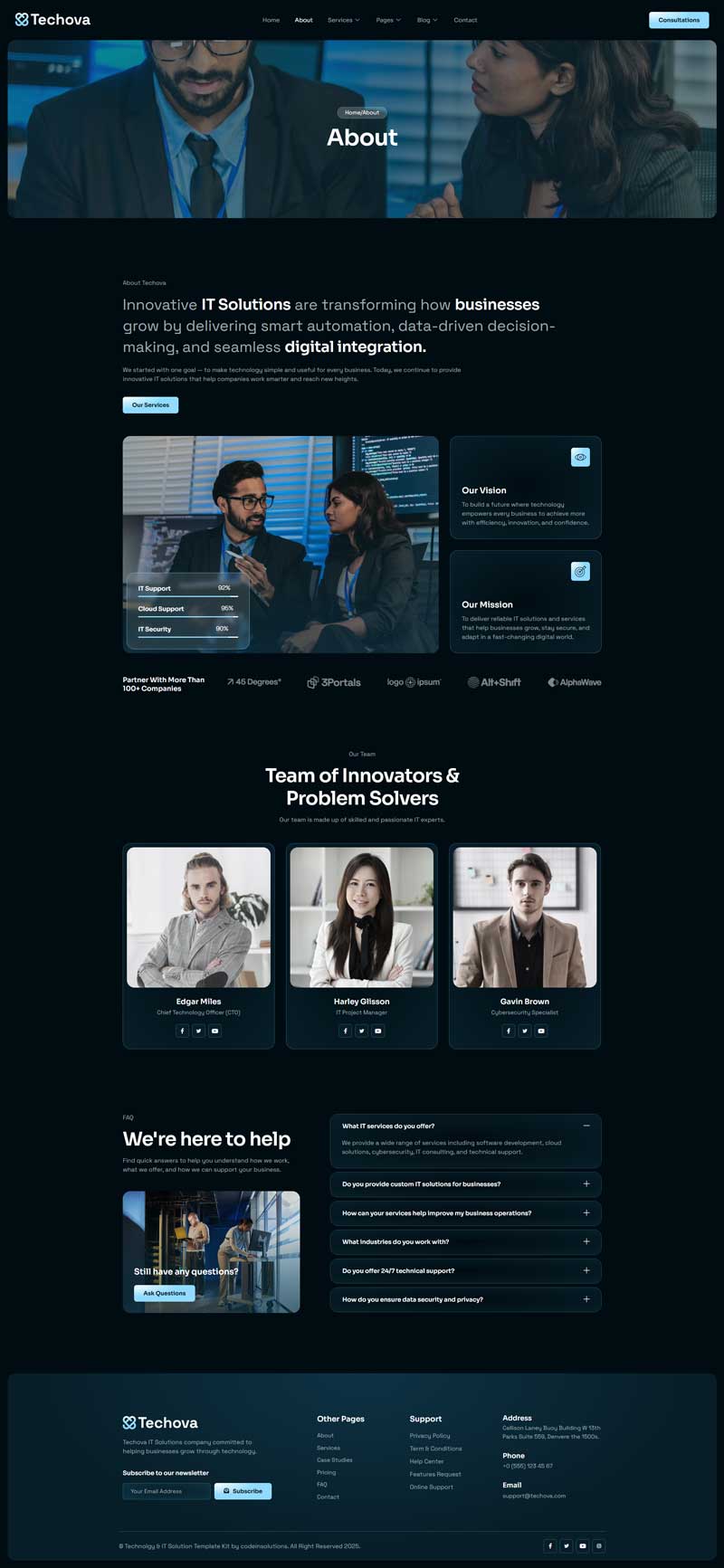 About — Techova – IT Solutions & Services Elementor Template