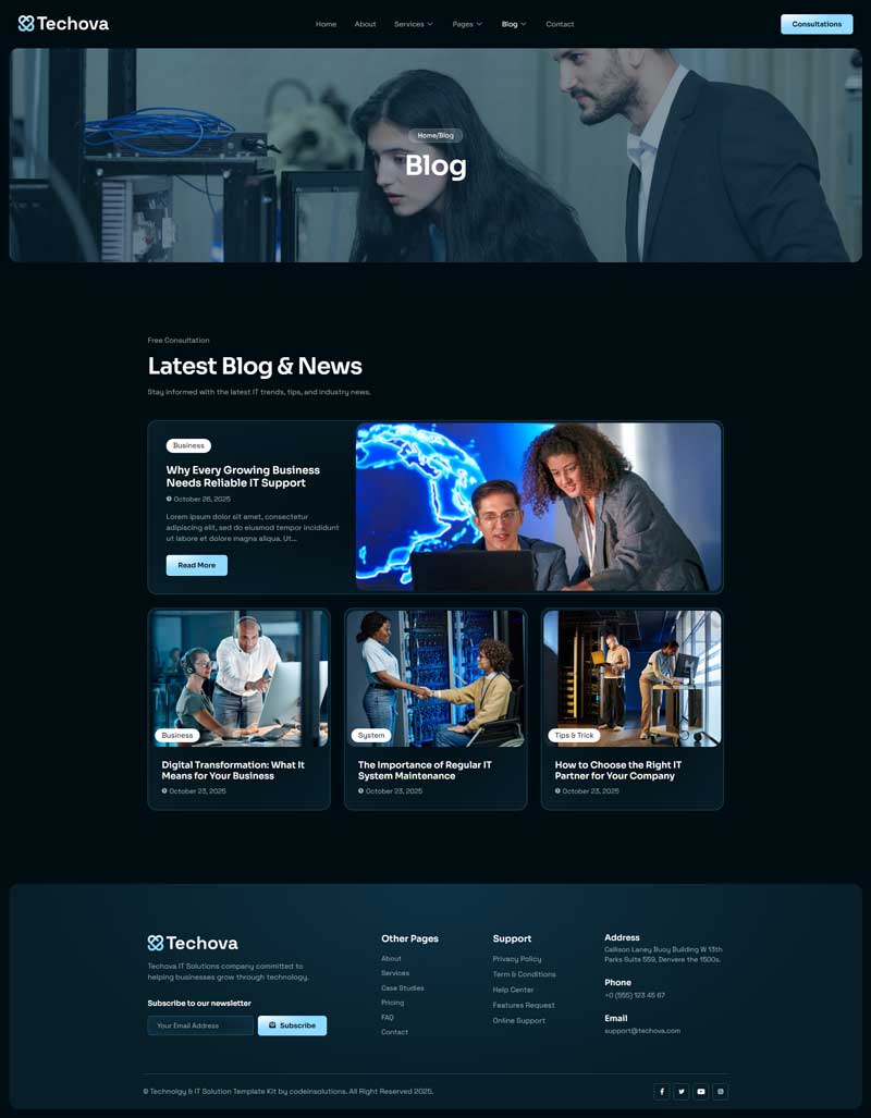 Blog — Techova – IT Solutions & Services Elementor Template