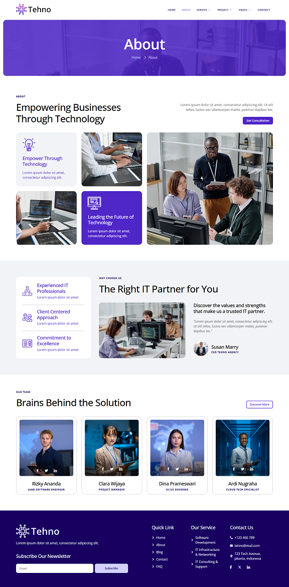 About — Tehno - IT Solution & Service Elementor Template
