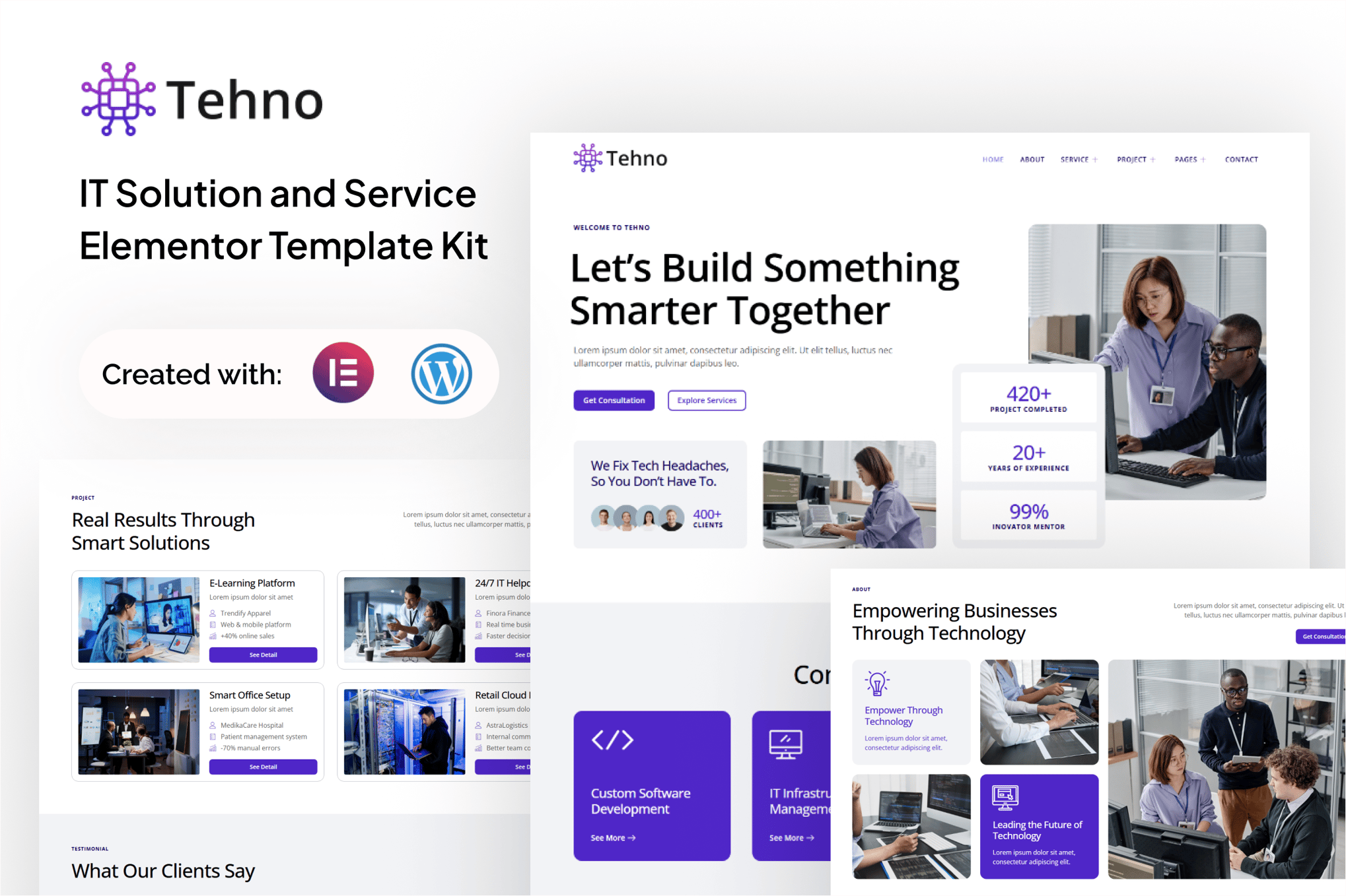 Tehno - IT Solution & Service Elementor Template — Elementor template kit cover
