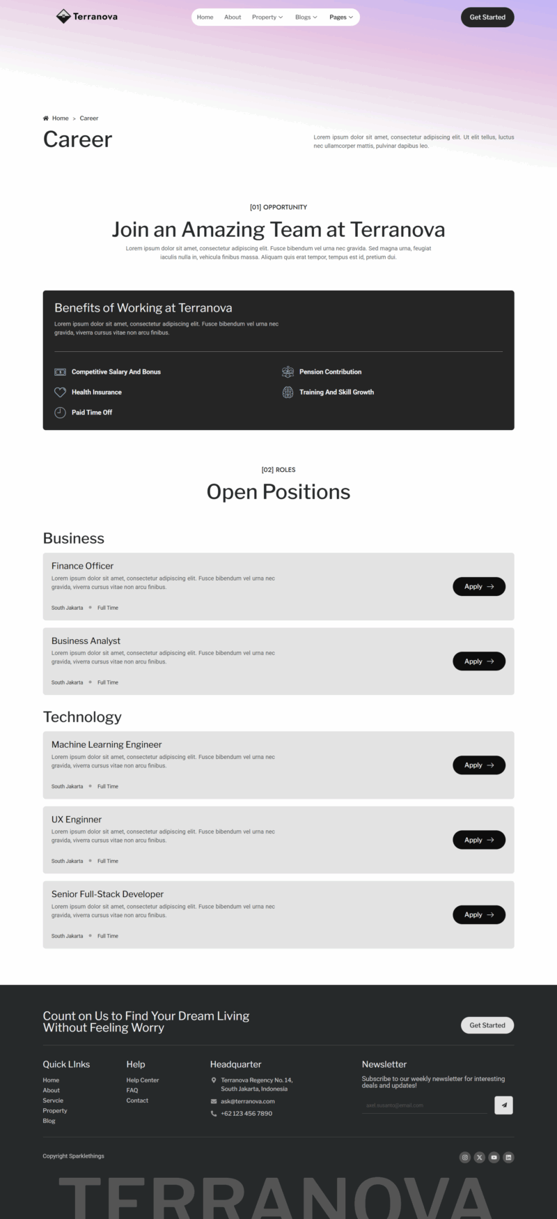 Career — Terranova - Real Estate and Property Elementor Template
