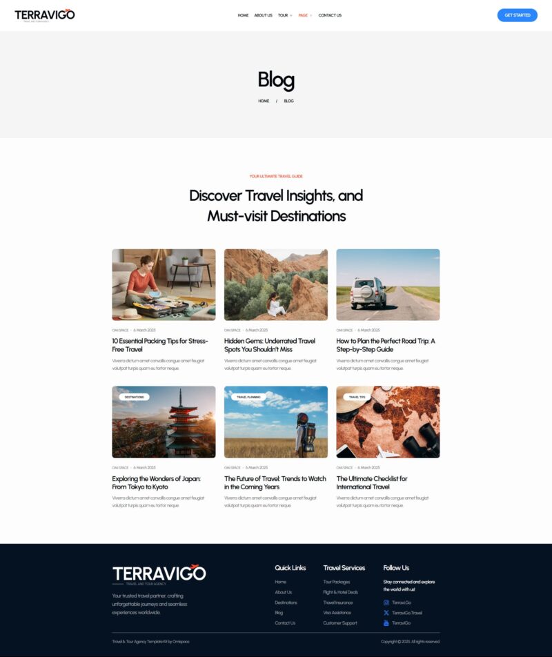 Blog — TerraviGo - Modern Travel & Tour Agency Elementor Template