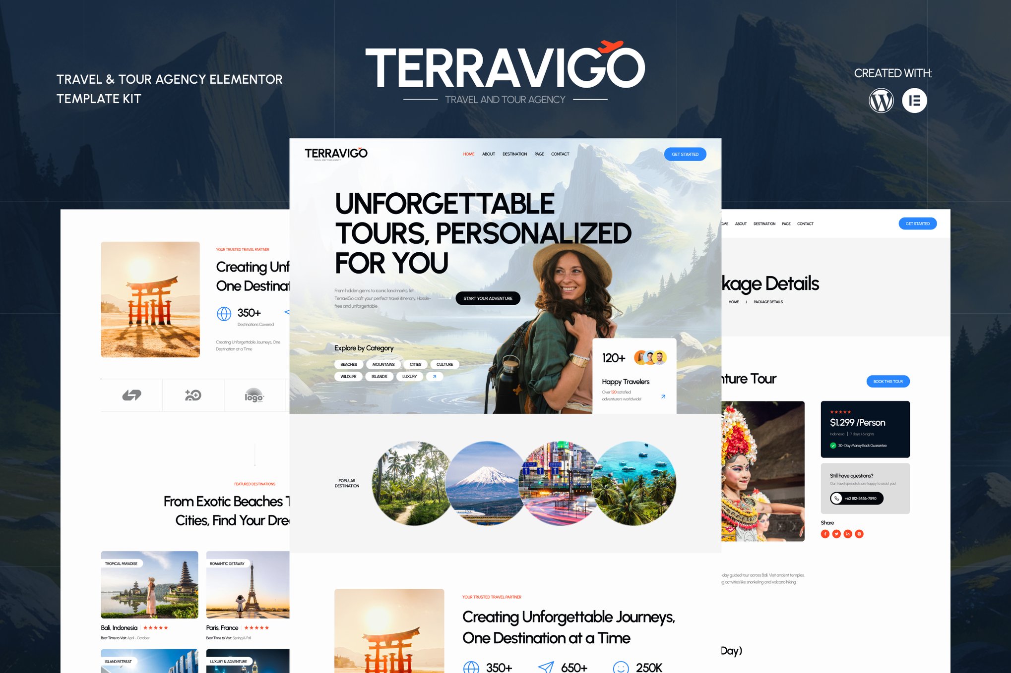 TerraviGo - Modern Travel & Tour Agency Elementor Template — Elementor template kit cover