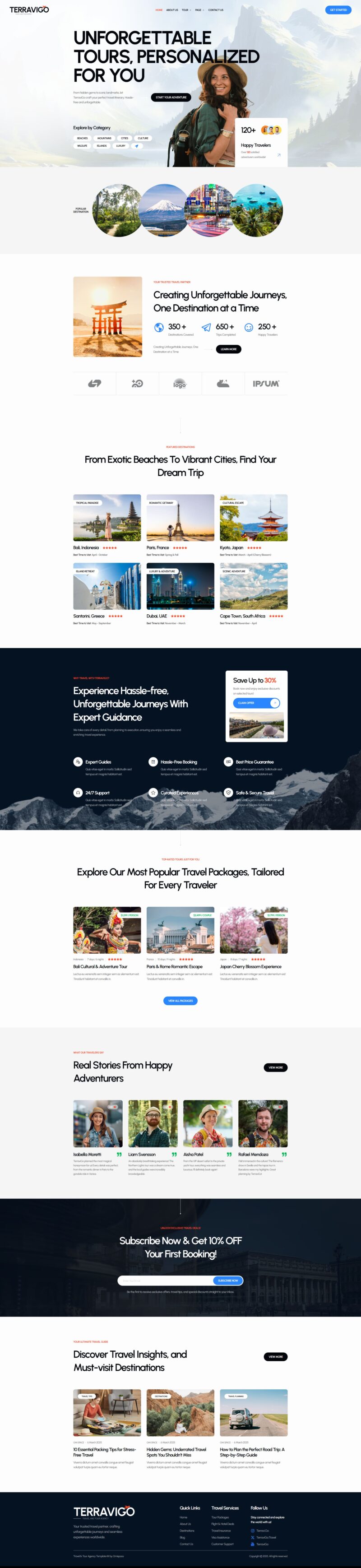 Home — TerraviGo - Modern Travel & Tour Agency Elementor Template