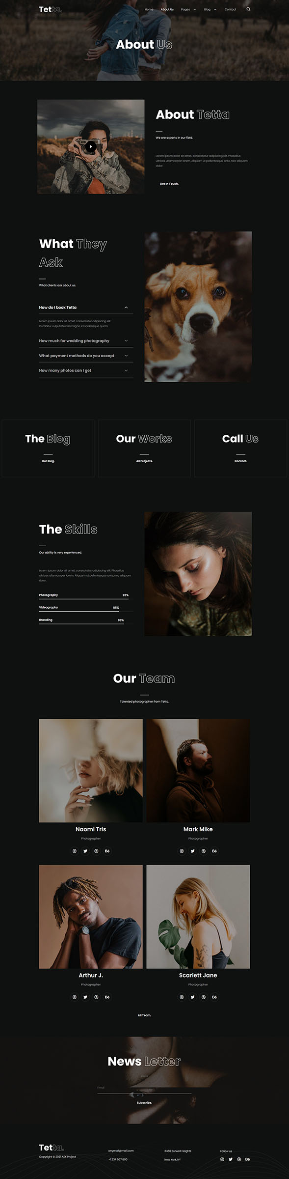 About Us — Tetta - Photography & Portfolio Elementor Template