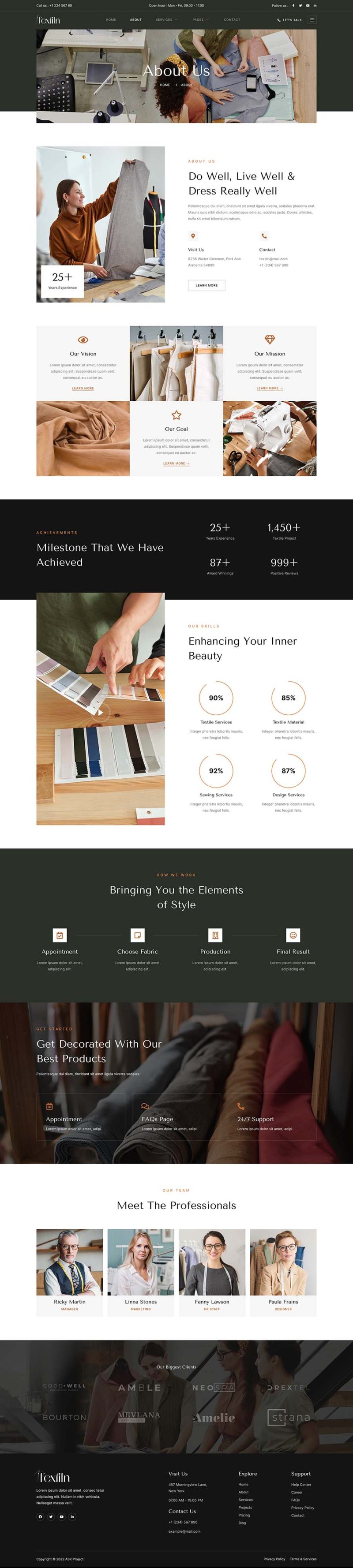 About — Textiln - Textile & Garment Industry Elementor Template