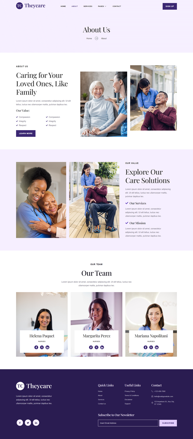 About — Theycare - Home Care Services Elementor Template