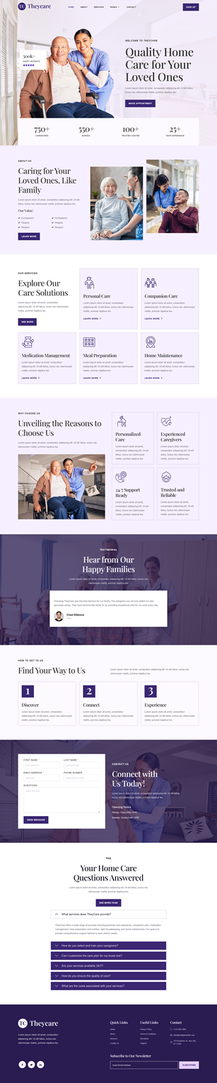Home — Theycare - Home Care Services Elementor Template