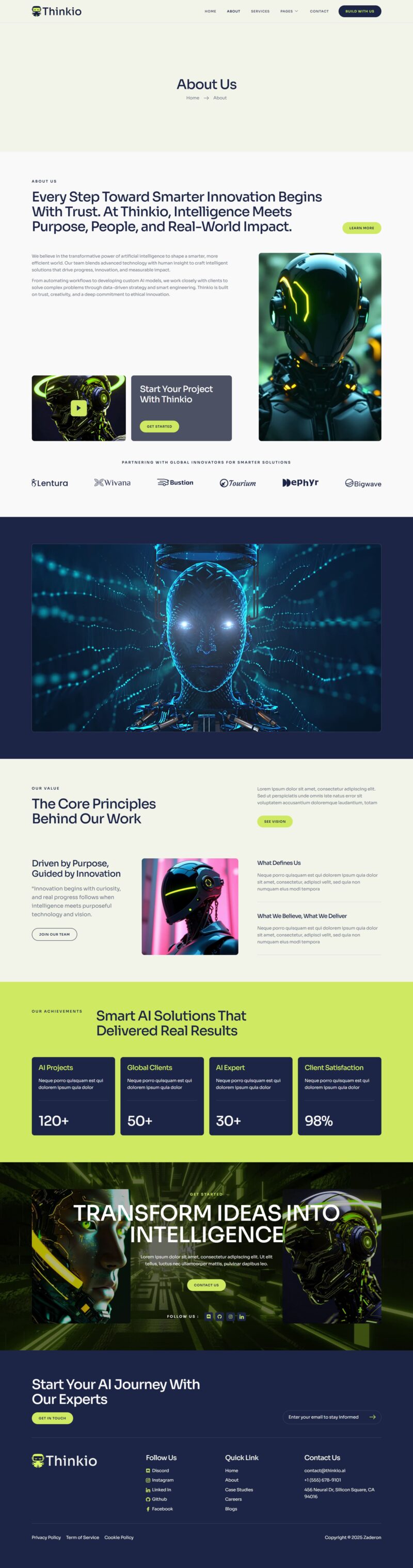 About Us — Thinkio - AI Agency & AI Solutions Technology Elementor Template