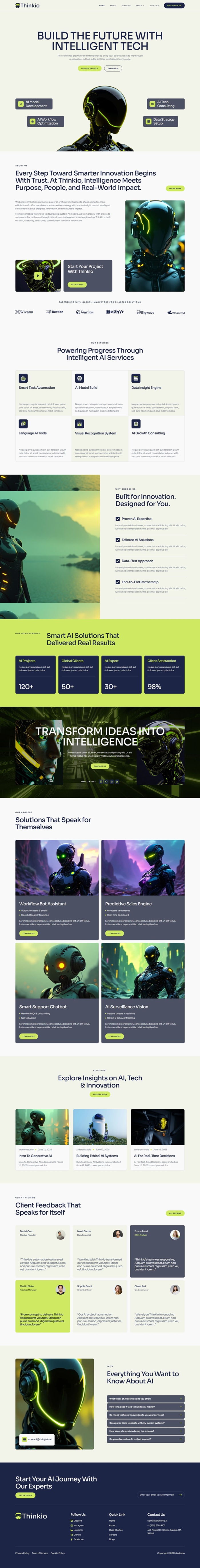 Home — Thinkio - AI Agency & AI Solutions Technology Elementor Template