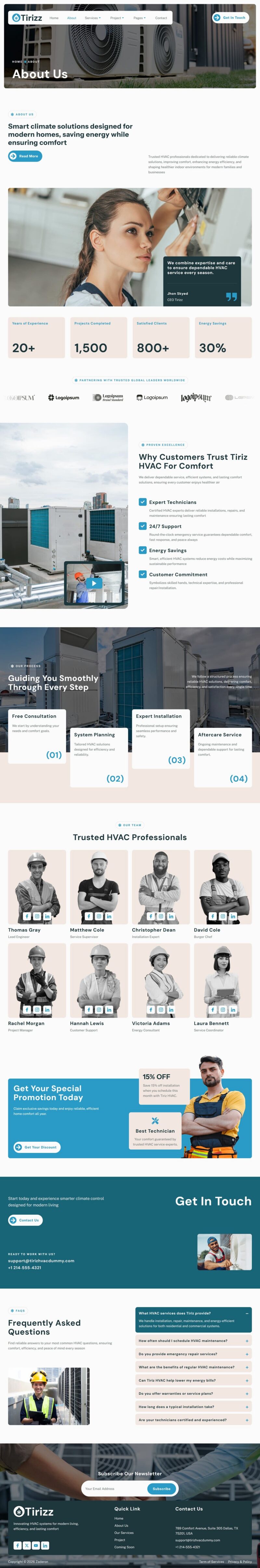About — Tirizz - Air Conditioner & HVAC Repair Service Elementor Template