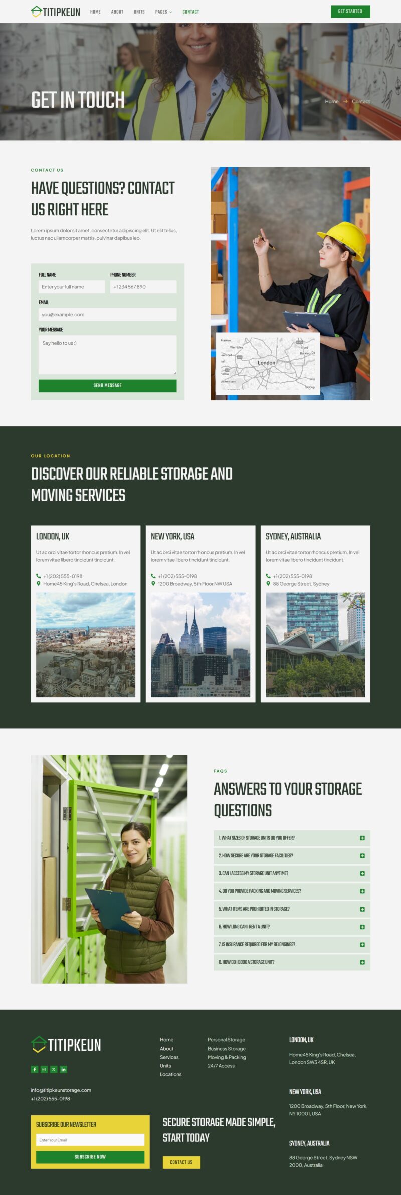 Contact — Titipkeun - Storage Service Company Elementor Template