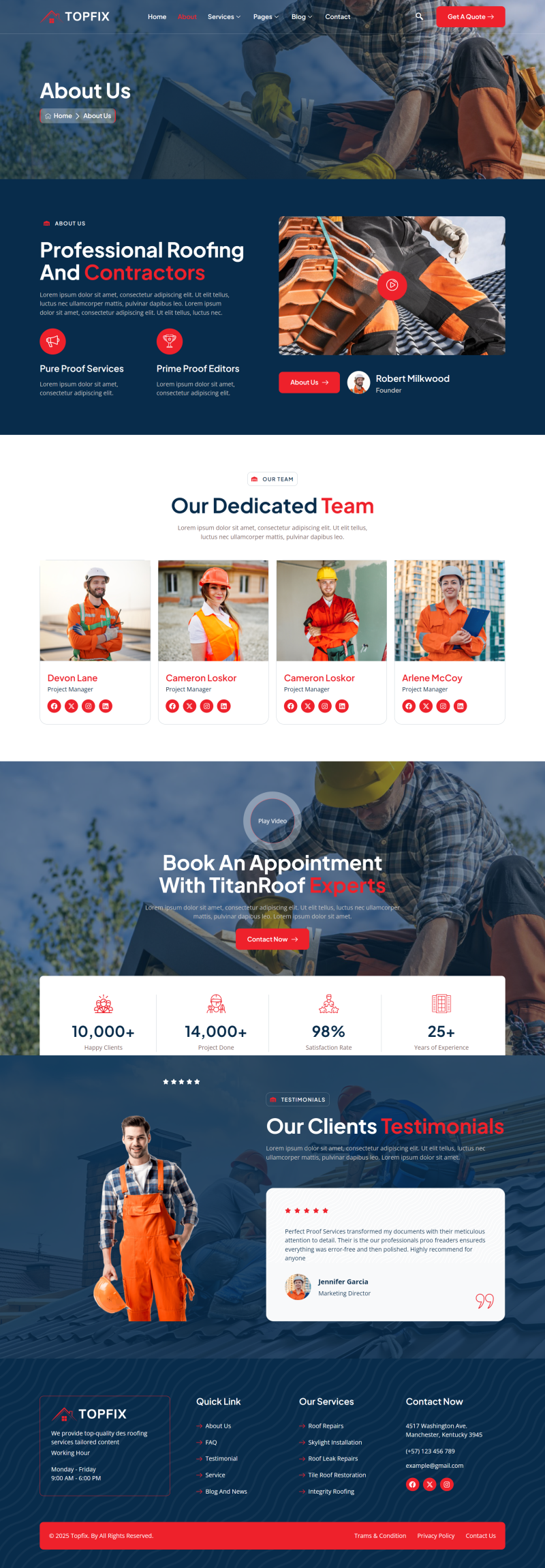 About — Topfix - Roofing Services Elementor Template