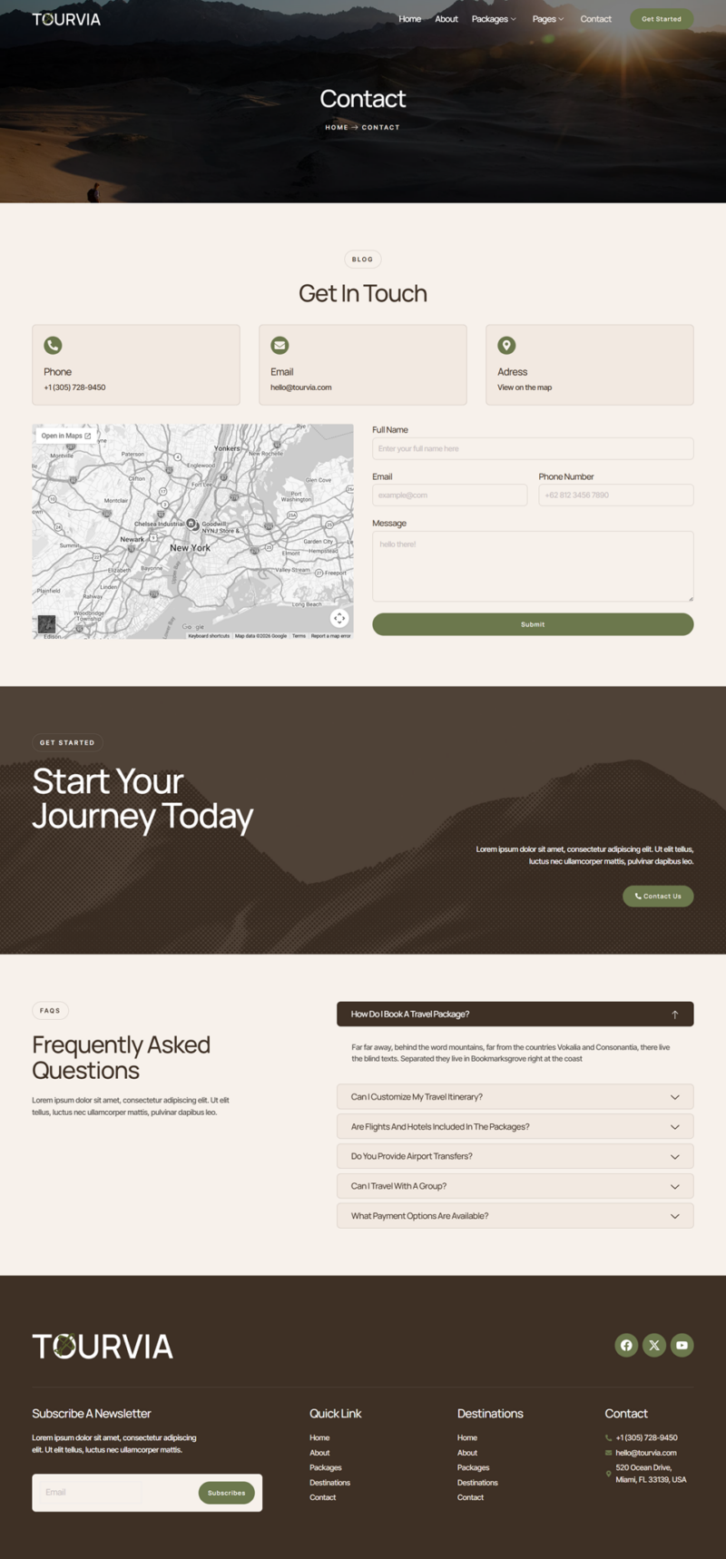 Contact — Tourvia - Tour & Travel Booking Agency Elementor Template