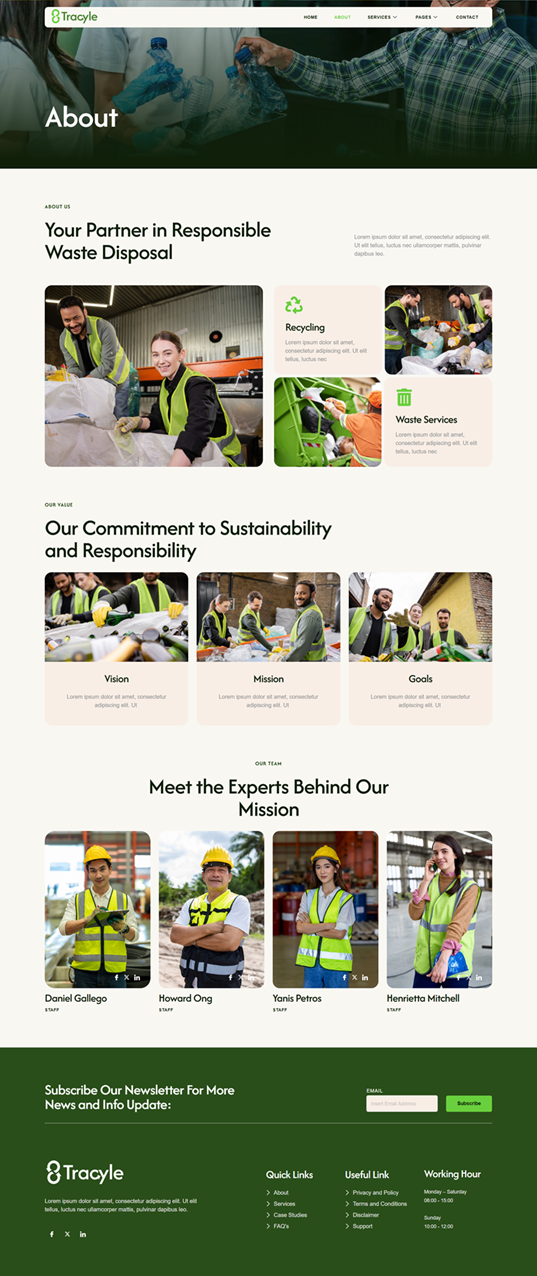 About — Tracyle - Waste Management & Recycling Service Elementor Template