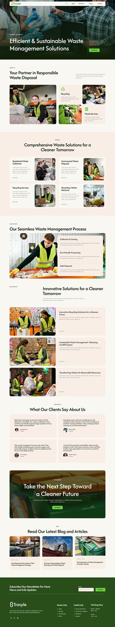 Home — Tracyle - Waste Management & Recycling Service Elementor Template