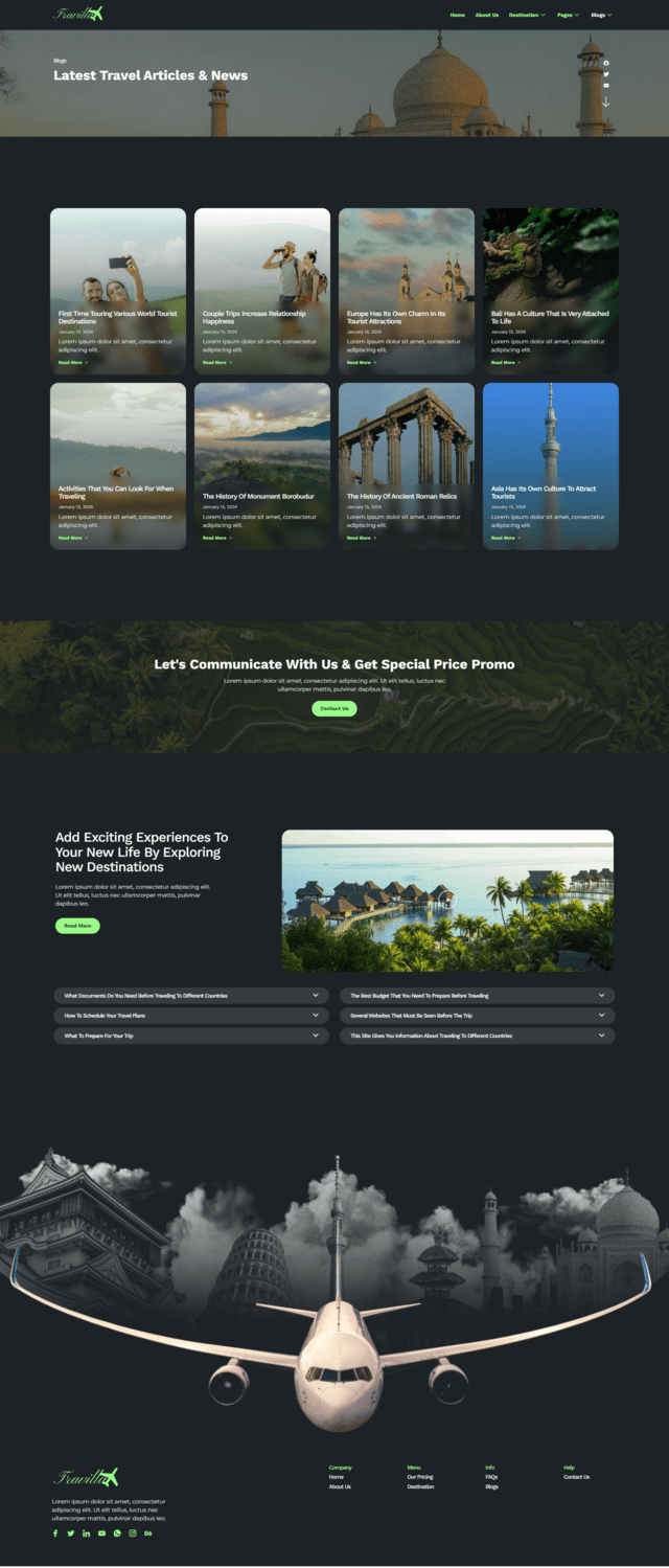 Blogs — Travilla - Travel & Accommodation Elementor Template