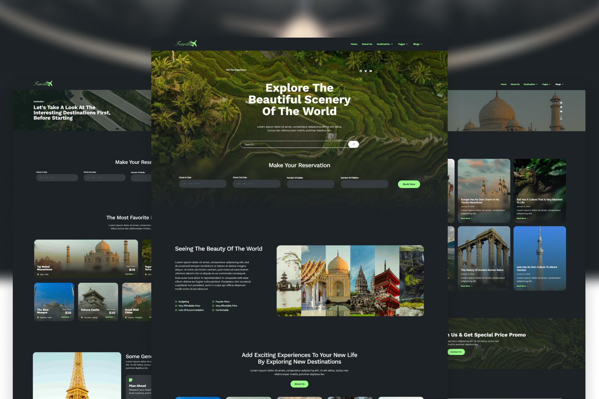 Travilla - Travel & Accommodation Elementor Template — Elementor template kit cover