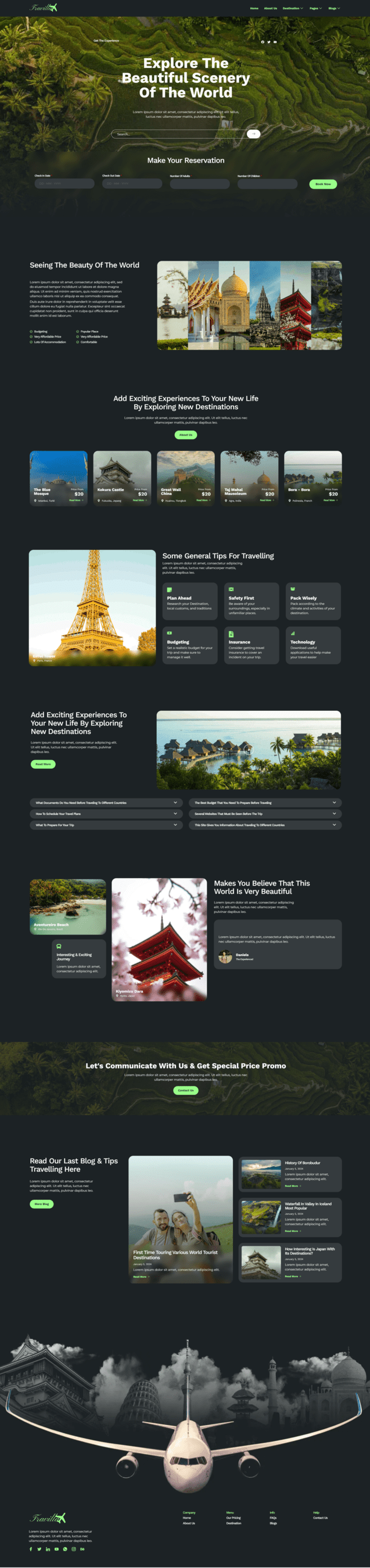 Home — Travilla - Travel & Accommodation Elementor Template