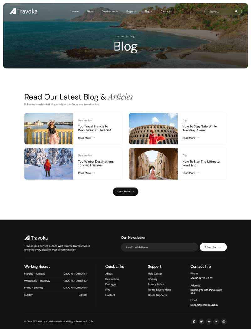 Blog — Travoka - Travel & Tour Agency Elementor Template