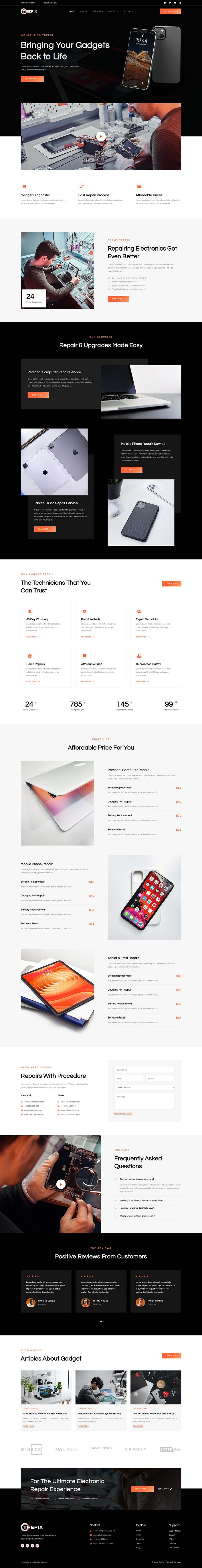 Home — Trefix - Electronics & Gadgets Repair Services Elementor Template