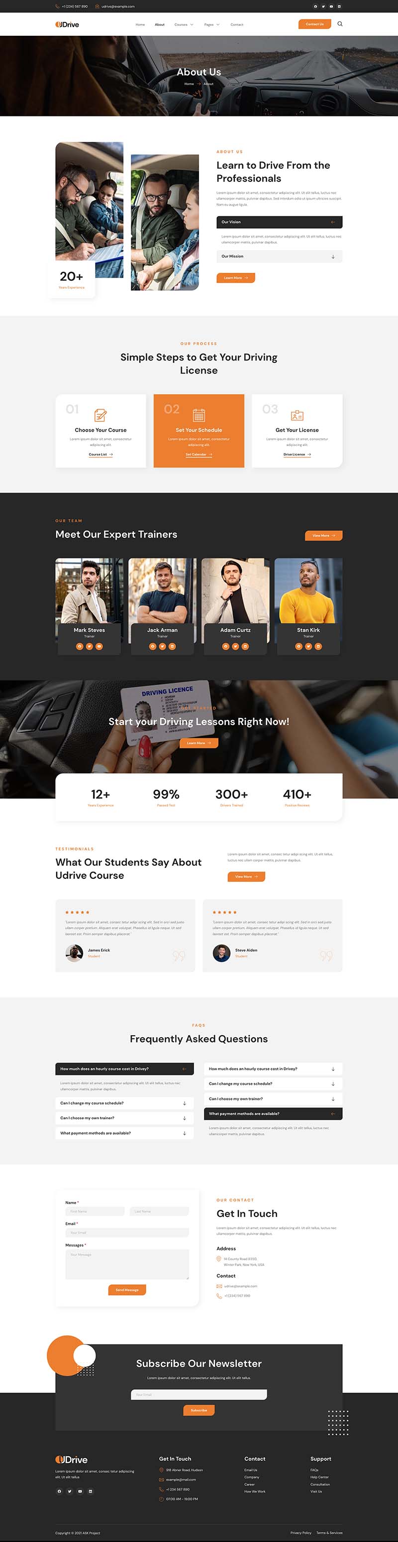 About — Udrive - Driving School Elementor Template