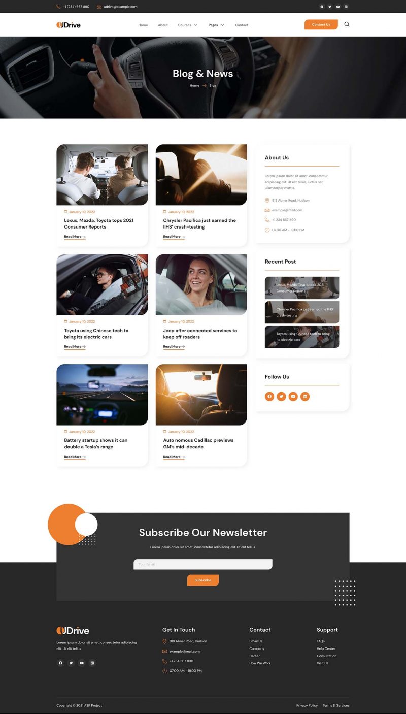 Blog — Udrive - Driving School Elementor Template