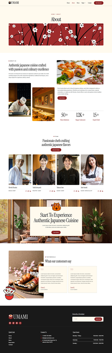 About — Umami - Japanese Restaurant & Sushi Bar Elementor Template