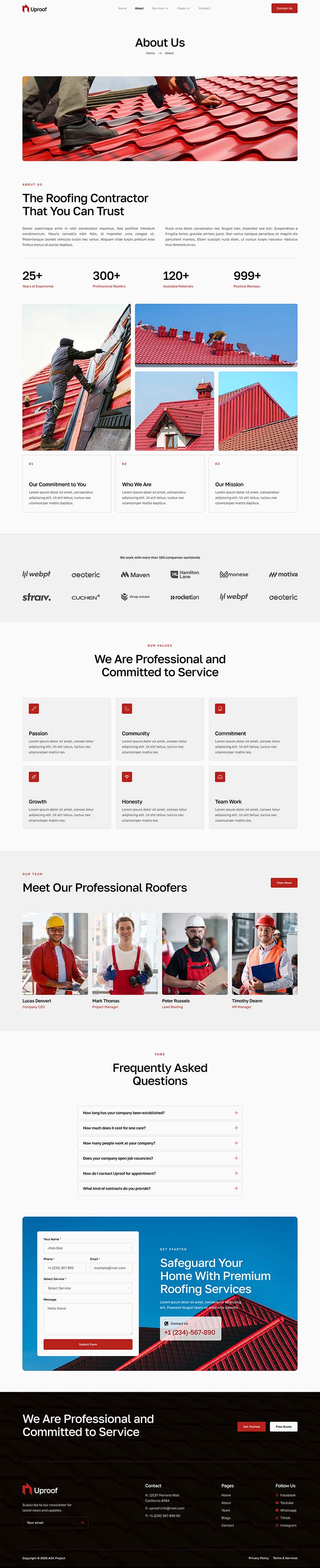 About — Uproof - Roofing Services & Company Elementor Template
