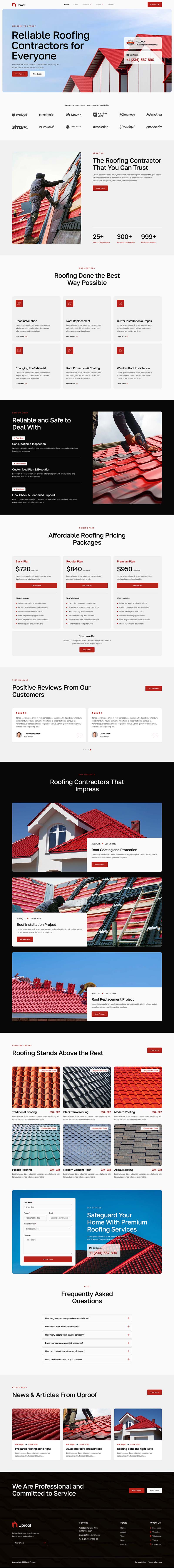 Home — Uproof - Roofing Services & Company Elementor Template