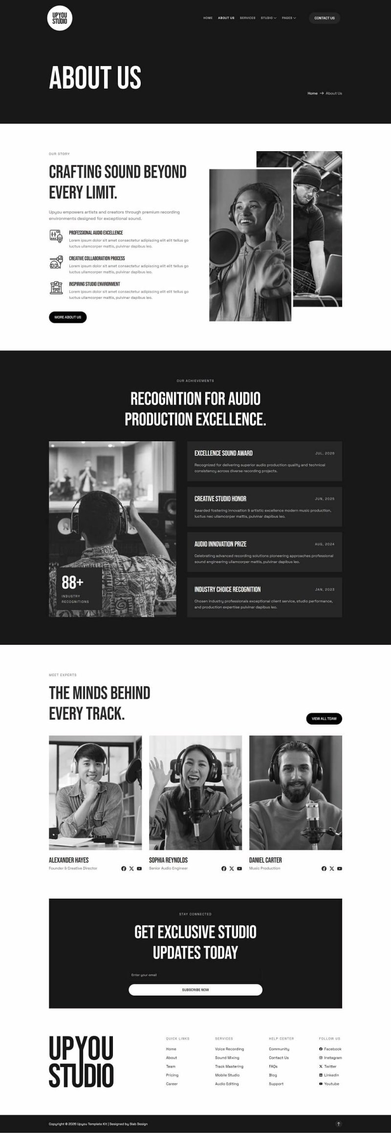 About Us — Upyou - Recording & Music Studio Elementor Template