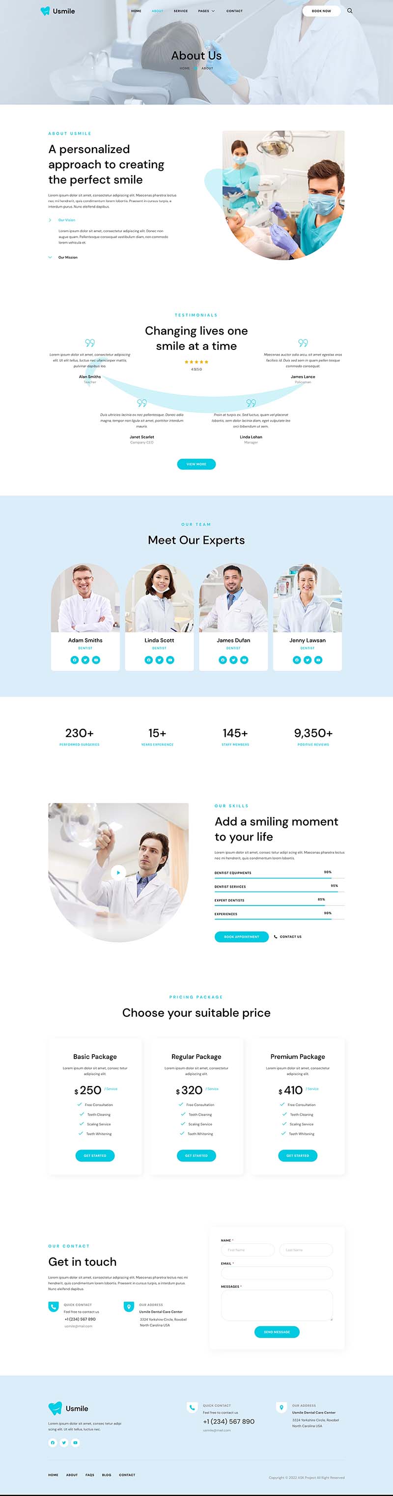 About — Usmile - Dental Clinic & Dentist Elementor Template