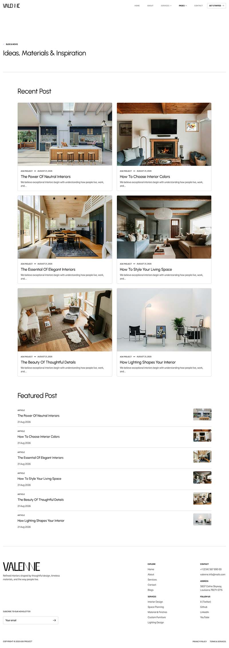 Blog — Valenne — Interior Design Studio Elementor Template