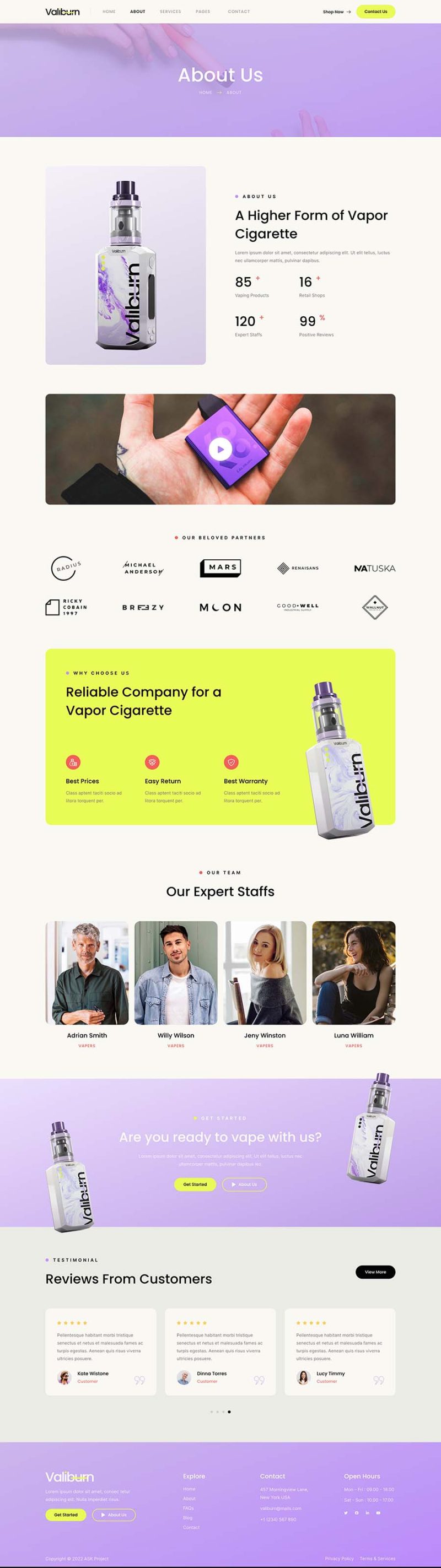 About — Valiburn - Vape & E-Cigarettes Store Elementor Template