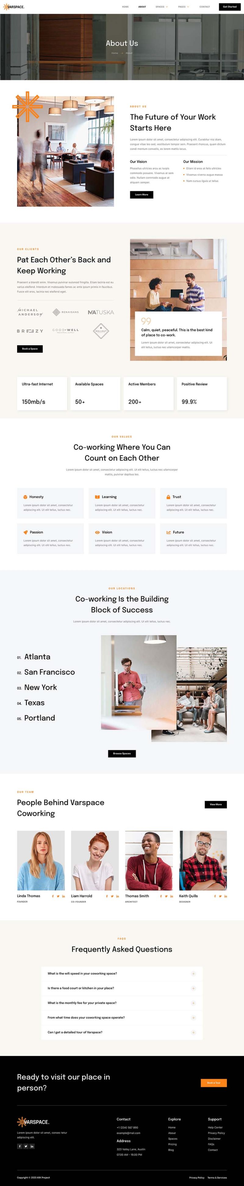 About — Varspace - Coworking Space Elementor Template