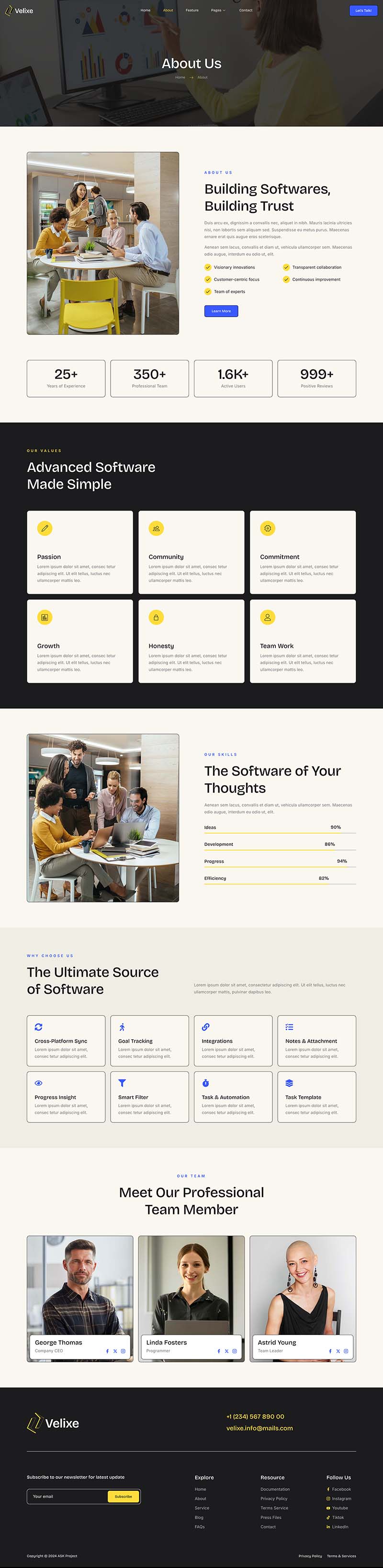 About — Velixe - Software & Apps Showcase Elementor Template