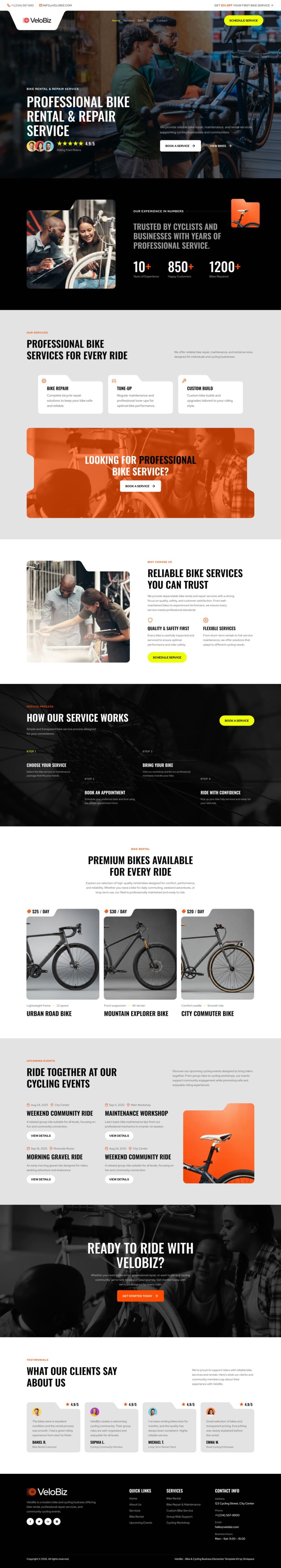 Home — VeloBiz – Bike & Cycling Business Elementor Template