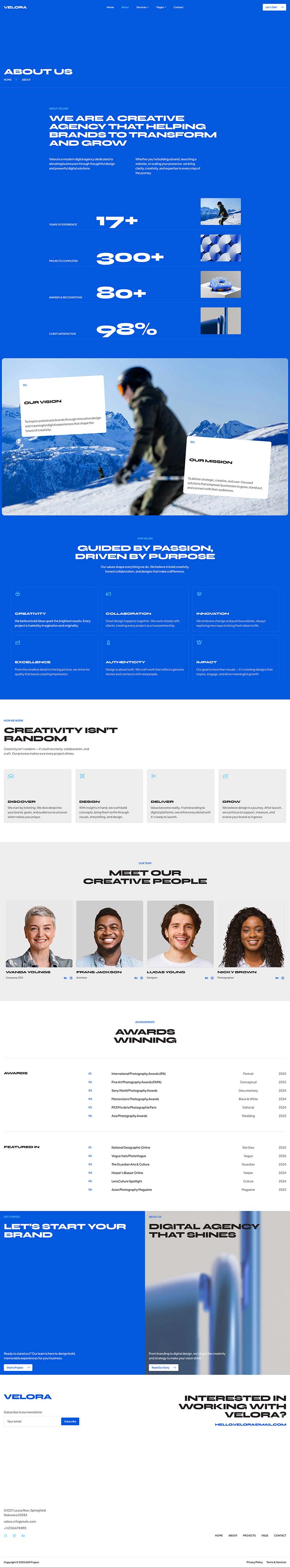 About — Velora - Creative Agency & Portfolio Elementor Template