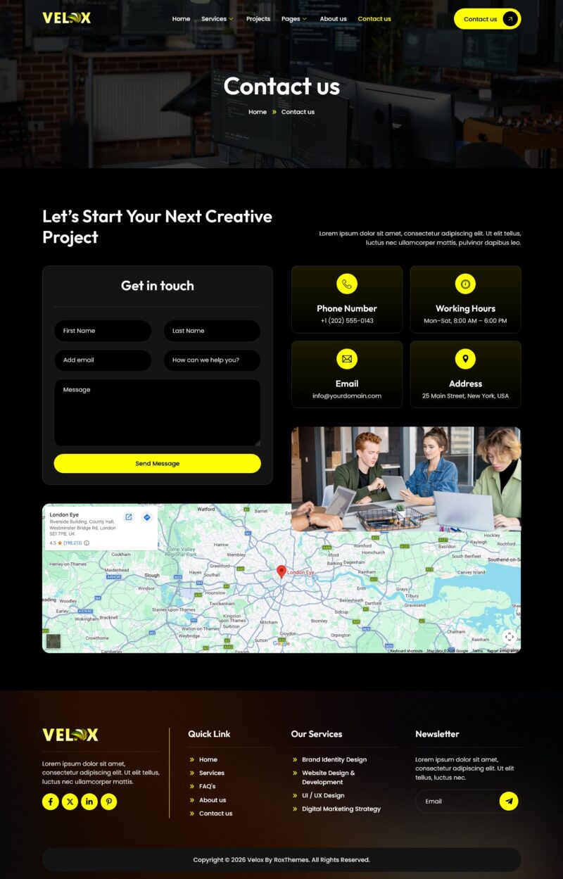 Contact us — Velox - Creative Agency & Portfolio Elementor Template