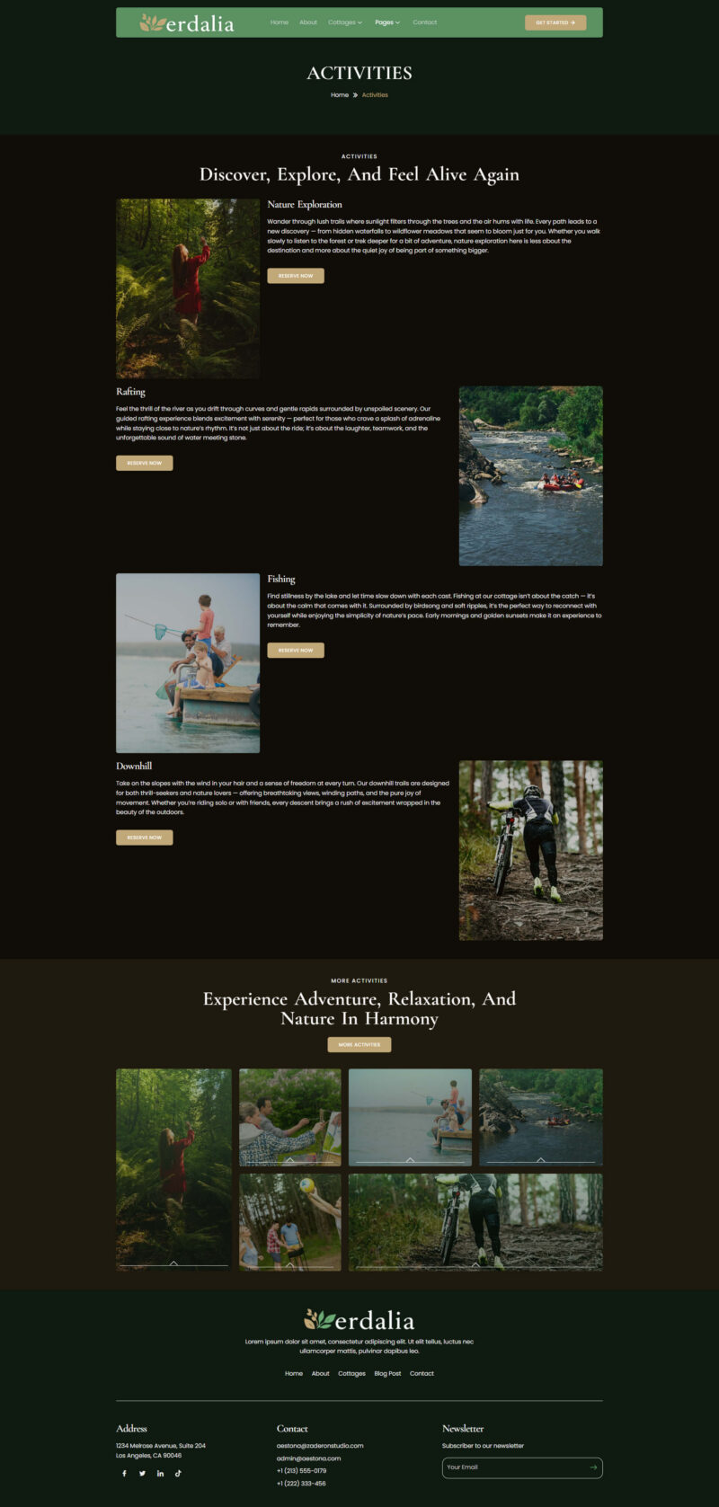 Activities — Verdalia - Nature Cottage Elementor Template