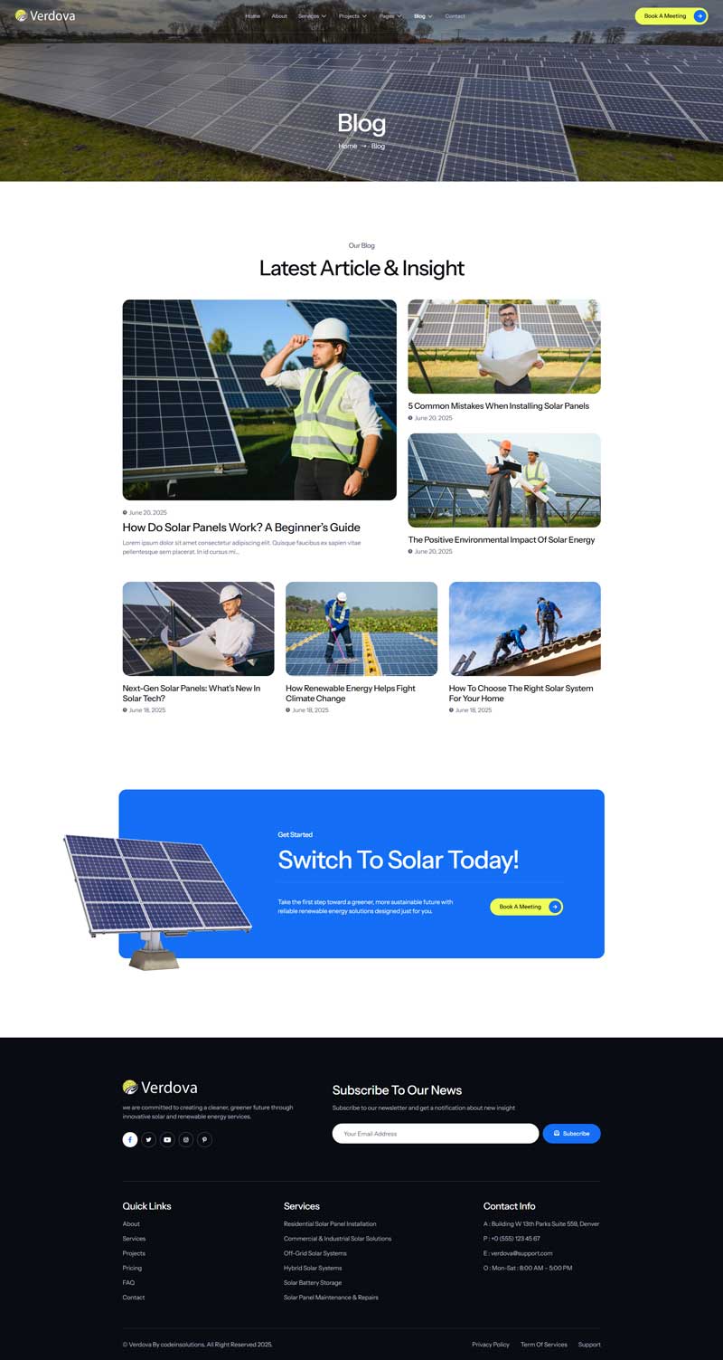 Blog — Verdova - Solar & Green Renewable Energy Elementor Template
